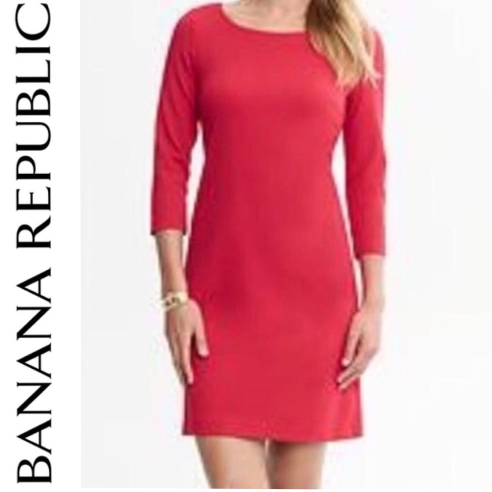 ❌SOLD❌ Red Ponte Sheath Dress Banana Republic NWT - Picture 8 of 8